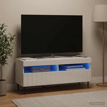 vidaXL LED tv-meubel ZWOLLE 100 x 35 x 43 cm Hoogglans Wit, Minder dan 50 cm, Verzenden, Nieuw, Minder dan 100 cm