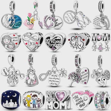 925 Sterling Zilveren Bedel 'Mom Love' - Perfect Cadeau voor, Verzenden, Nieuw