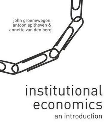 9780230550742 Institutional Economics | Tweedehands, Verzenden, Zo goed als nieuw, John Groenewegen