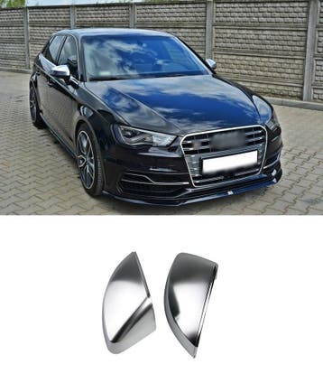 Mat Chrome Spiegelkappen voor Audi A3 8V, S3, S line, RS3, Ophalen of Verzenden