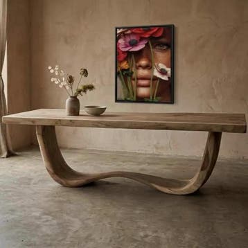 Eettafel Suarhout Unieke Houten Poot - 200cm | World of, Ophalen of Verzenden, Nieuw
