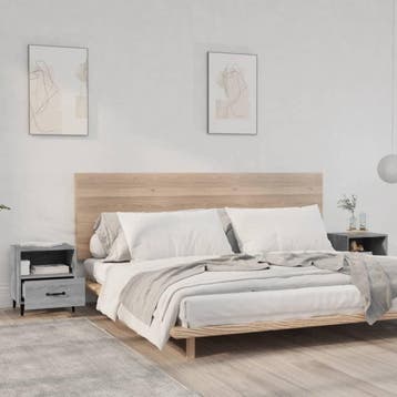 vidaXL Nachtkastjes 2 st bewerkt hout grijs sonoma, Minder dan 45 cm, Verzenden, Nieuw, Minder dan 55 cm