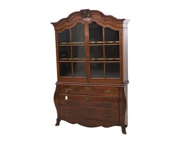 Porselein-/ vitrinekast, Louis XV-stijl, Holland, ca. 1900
