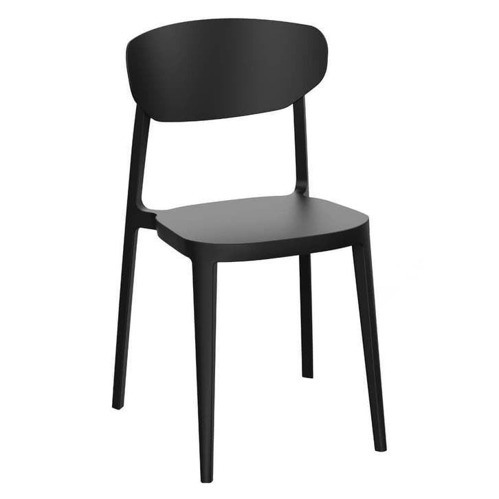 Stoel | LUGANO | Kunststof | Black | In-/Outdoor |, Zakelijke goederen, Horeca | Keukenapparatuur, Nieuw in verpakking, Verzenden