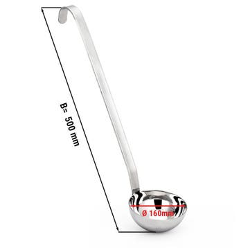 GGM Gastro | (4 stuks) Soeplepel - Ø 140mm - Lengte: 500mm -, Verzenden, Nieuw