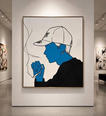 Timo Wedell - Silhouette in Blue - XL- Abstract Art