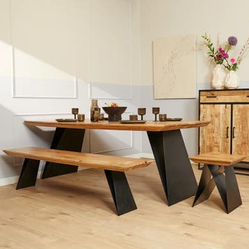 Eettafel Extense massief mangohout 240 cm naturel | Starfurn, Huis en Inrichting, Ophalen of Verzenden, Nieuw