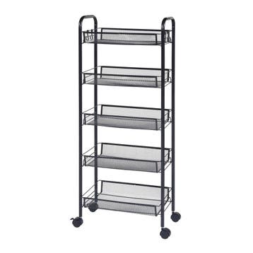 [en.casa] Keukentrolley Tromsø met 5 manden 103x44x26 cm zwa, Verzenden