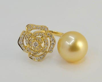 Ring - 18 karaat Geel goud, 12,8 mm ronde gouden South, Sieraden, Tassen en Uiterlijk, Ringen, Nieuw