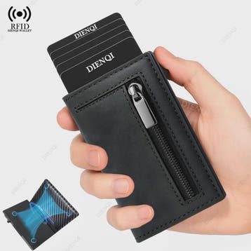 Luxe RFID-blokkerende Heren Portemonnee met Pop-Up Kaarthoud, Verzenden, Nieuw