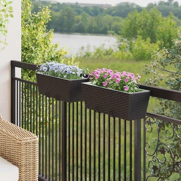 vidaXL Reling 2 st Zwart 50 x 17 x 17 cm Metaal, Tuin en Terras, Minder dan 30 cm, Verzenden, Minder dan 60 cm, Nieuw
