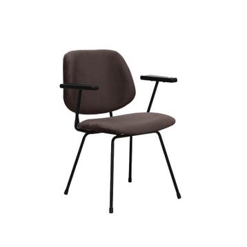 Stoel Gastron | Taupe | Fluweel | Zwart Metalen Frame | 2, Verzenden, Nieuw in verpakking