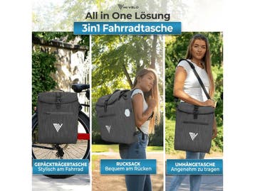 MIVELO 3 in 1 fiets tas - bagagedrager tas en rugzak - 20, Verzenden, Nieuw