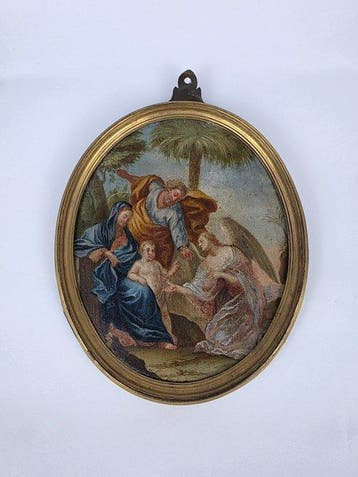 Scuola napoletana (XVII) - Riposo durante la Fuga in Egitto