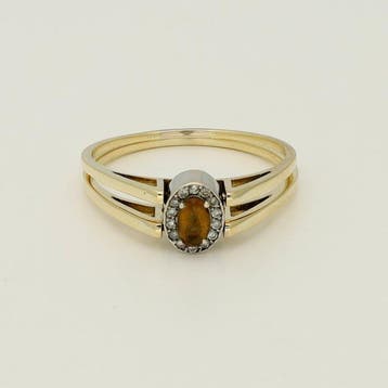 Ring - 14 karaat Geel goud Diamant (Natuurlijk) -, Sieraden, Tassen en Uiterlijk, Ringen, Nieuw