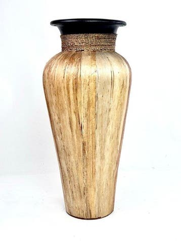 Vaas - Rattan, Hout, bananenvezel