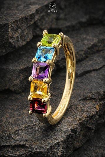925 zilver - natuurlijke sierstenen (peridot, blue topaz,