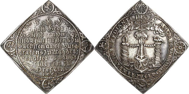 Taler, daalderklippe 1662, Sachsen-kurlinie ab 1547 (albe..., Postzegels en Munten, Munten | Europa | Niet-Euromunten, Verzenden