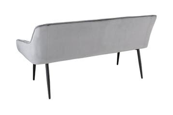 Design bank TURIN 160cm zilvergrijs fluweel zwart metalen, Huis en Inrichting, Banken | Bankstellen, Ophalen of Verzenden, Nieuw