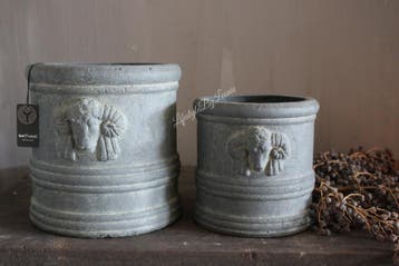 Brynxz ronde stenen pot met ram Majestic 17 cm, Ophalen of Verzenden, Nieuw