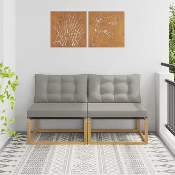 vidaXL Buiten Midden Sofa Massief Acaciahout Wit, Verzenden, Nieuw