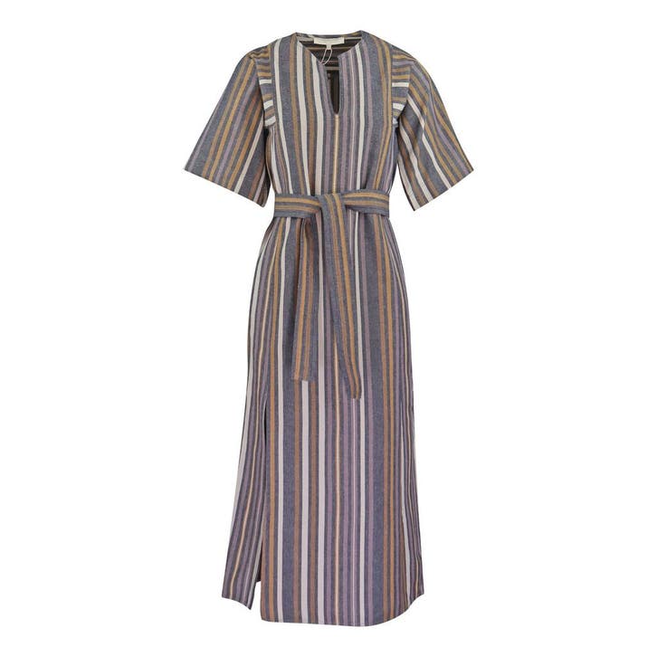 Vanessa Bruno • gestreepte denim jurk • 34, Kleding | Dames, Jurken, Grijs, Nieuw, Maat 34 (XS) of kleiner, Verzenden