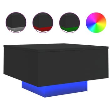 Design Salontafel RGB Verlichting | Laatste Stuk!, Huis en Inrichting, Tafels | Salontafels, 50 tot 100 cm, Vierkant, Zo goed als nieuw