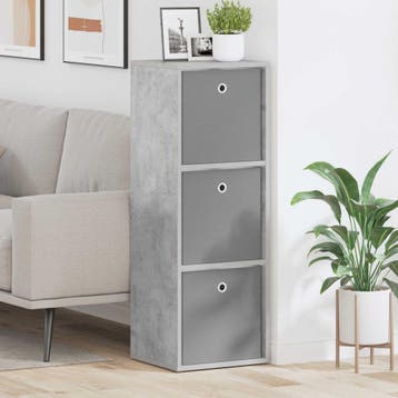 vidaXL Dressoir met lade Beton Grijs 35 x 32 x 99,5 cm, Minder dan 50 cm, Verzenden, Nieuw, 25 tot 50 cm