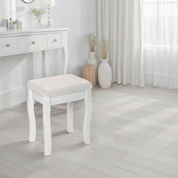 Hocker voor makeup-tafel rozenpatroon - wit, Verzenden, Nieuw