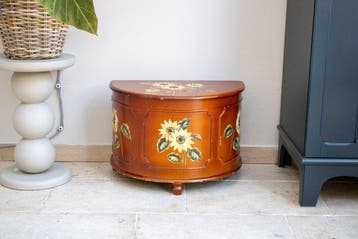 Cassapanca - handgeschilderd met zonnebloemen - Hout -