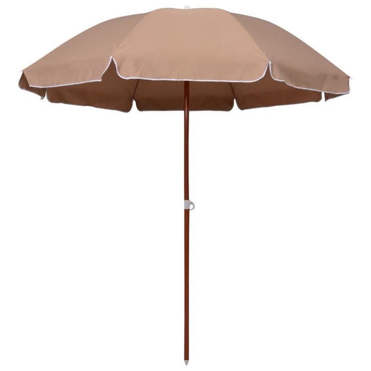 vidaXL Parasol met stalen paal 240 cm taupe, Tuin en Terras, Parasols, Nieuw, 2 tot 3 meter, Verzenden