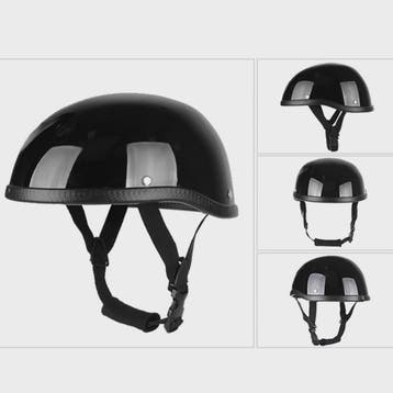 Universele Zwarte Motorhelm Half Helm ABS - Comfortabel en W, Fietsen en Brommers, Verzenden, Nieuw