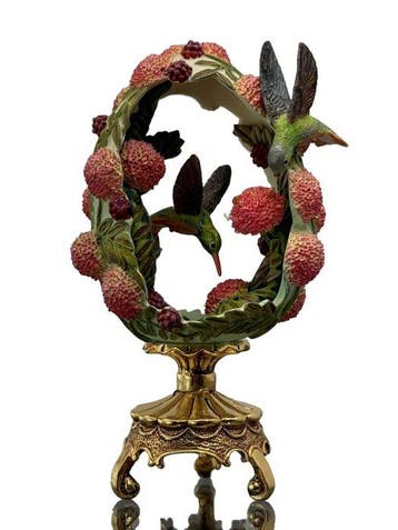 Fabergé ei - Keizerlijk kolibrie-ei met 24-karaats, Antiek en Kunst