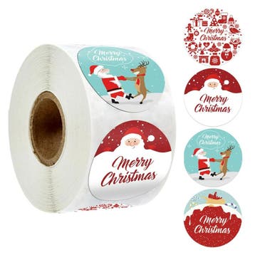 500 Kerst Stickers Op Rol - 2.5cm - Kerststickers -, Verzenden, Nieuw