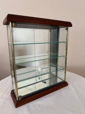 Vitrinekast - Glas, Messing, Hout - Kleine vitrinekast