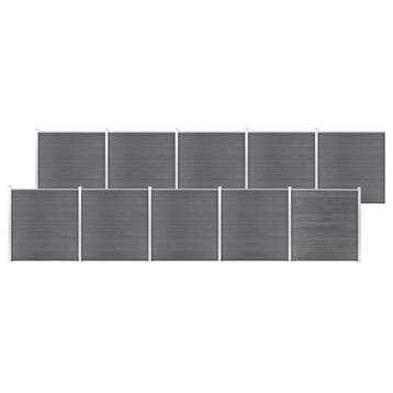 vidaXL Schutting 1737x186 cm HKC grijs, Verzenden, Nieuw, Hout