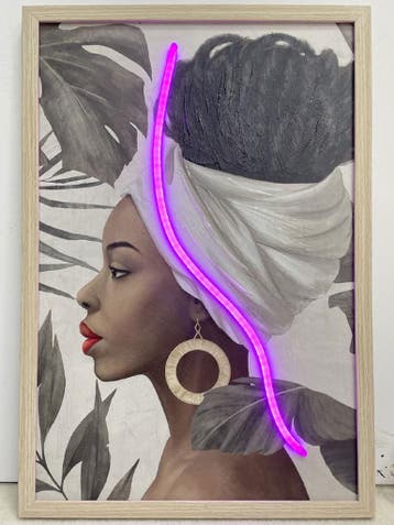Neon Art Woman Side, Huis en Inrichting, Woonaccessoires | Schilderijen, Tekeningen en Foto's, Nieuw