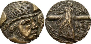 Bronze-gussmedaille Personenmedaille Goya, Lucientes Fran..., Postzegels en Munten, Verzenden