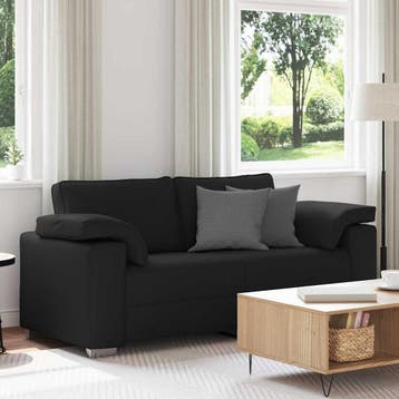 vidaXL Loveseat Zwart 180 cm Stof, Verzenden, Nieuw, Stof, 150 tot 200 cm