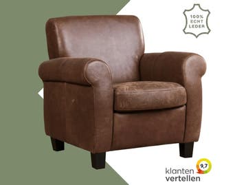 Leren fauteuil Perfection, Eigentijds, Retro, Nieuw, Ophalen of Verzenden, 75 tot 100 cm