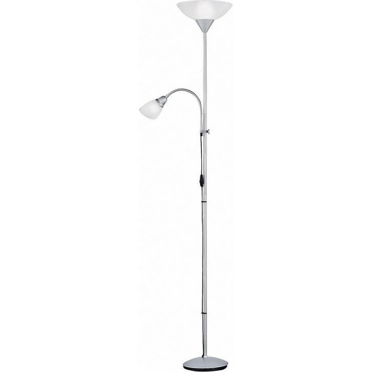 LED Vloerlamp - Trion Erza - E27 Fitting - Rond - Mat Titaan, Huis en Inrichting, Lampen | Vloerlampen, Nieuw, Metaal, Ophalen of Verzenden