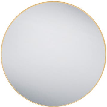 Spiegel - Livion Brens - Ø80cm - Hangspiegel in Frame - Goud, Huis en Inrichting, Woonaccessoires | Spiegels, Ophalen of Verzenden