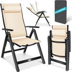 Tuinstoel - Ligstoel - Verstelbaar - Opvouwbaar - Beige - KE, Caravans en Kamperen, Verzenden, Zo goed als nieuw
