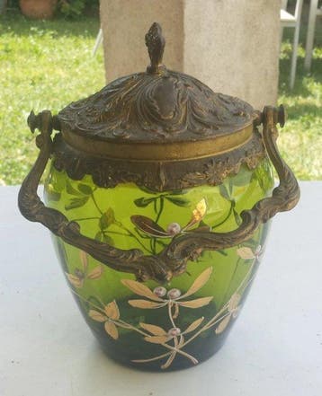 François-Théodore Legras - dekselvaas - Glas - Legras NANCY