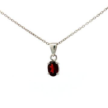 Zonder minimumprijs - Hanger Zilver - 0.85ct. tw. Granaat -