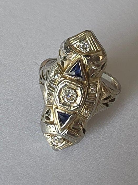 Ring - 18 karaat Witgoud, Platina Diamant (Natuurlijk) -, Sieraden, Tassen en Uiterlijk, Ringen