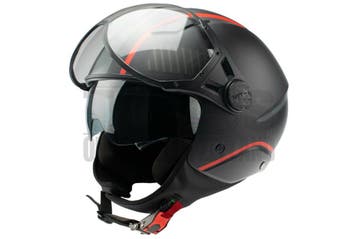 Helm Vito Jethelm met zonnevizier Lavori mat zwart / rood..., Fietsen en Brommers, Brommerhelmen, Ophalen of Verzenden, Nieuw