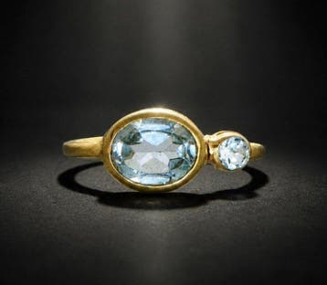 925 zilver, verguld - topaas - Ring