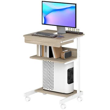 TRUUSK Rolbureau Met Lade En Planken - Compact Design - 4 Wi, Huis en Inrichting, Woonaccessoires | Kussens, Verzenden, Nieuw