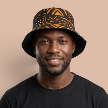 Bucket hat / Vissershoedje met Afrikaanse print - Zwart Oran, Kleding | Heren, Ophalen of Verzenden, Nieuw
